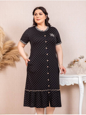 Халат женский большого размера с коротким рукавом COCOON J4-4202