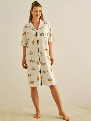 Купить Хлопковый халат на пуговицах HAYS 27427 в Украина в Lingerie.ua - Одяг для дому та відпочинку, Фото 1