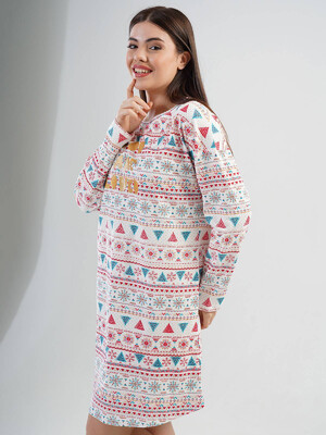 Купить Бавовняна домашня туніка з довгим рукавом VIENETTA 2030993820 в Украина в Lingerie.ua - Одяг для дому та відпочинку, Фото 2