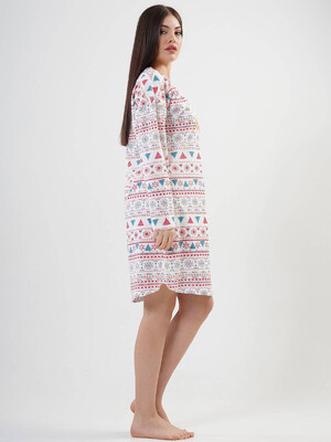 Купить Бавовняна домашня туніка з довгим рукавом VIENETTA 2030993820 в Украина в Lingerie.ua - Одяг для дому та відпочинку, Фото 3