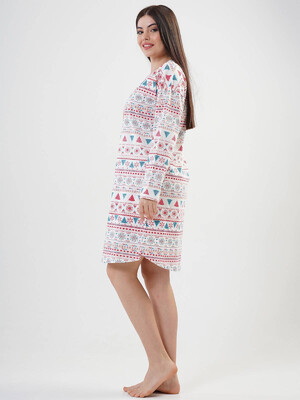 Купить Бавовняна домашня туніка з довгим рукавом VIENETTA 2030993820 в Украина в Lingerie.ua - Одяг для дому та відпочинку, Фото 4