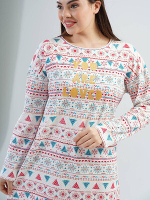 Купить Бавовняна домашня туніка з довгим рукавом VIENETTA 2030993820 в Украина в Lingerie.ua - Одяг для дому та відпочинку, Фото 7