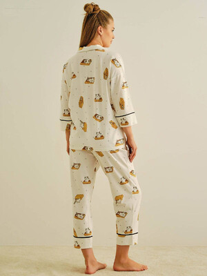 Купить Хлопковая пижама с рубашкой на пуговицах и капри HAYS 27426 в Украина в Lingerie.ua - Одяг для дому та відпочинку, Фото 15