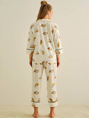 Купить Хлопковая пижама с рубашкой на пуговицах и капри HAYS 27426 в Украина в Lingerie.ua - Одяг для дому та відпочинку, Фото 13