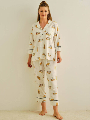 Купить Хлопковая пижама с рубашкой на пуговицах и капри HAYS 27426 в Украина в Lingerie.ua - Одяг для дому та відпочинку, Фото 12