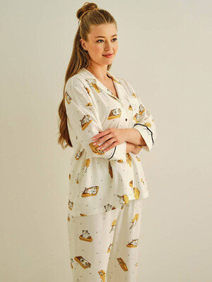 Купить Хлопковая пижама с рубашкой на пуговицах и капри HAYS 27426 в Украина в Lingerie.ua - Одяг для дому та відпочинку, Фото 11