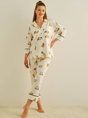 Купить Хлопковая пижама с рубашкой на пуговицах и капри HAYS 27426 в Украина в Lingerie.ua - Одяг для дому та відпочинку, Фото 7