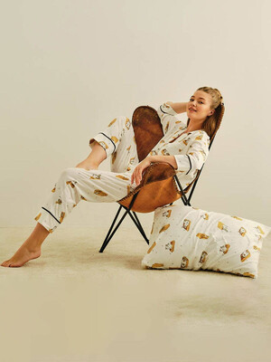 Купить Хлопковая пижама с рубашкой на пуговицах и капри HAYS 27426 в Украина в Lingerie.ua - Одяг для дому та відпочинку, Фото 4