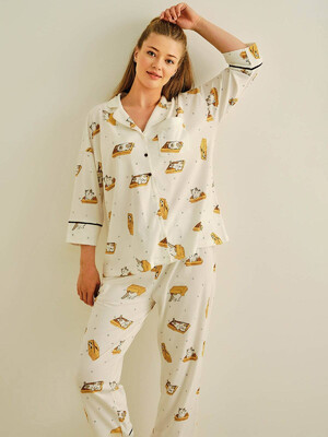 Купить Хлопковая пижама с рубашкой на пуговицах и капри HAYS 27426 в Украина в Lingerie.ua - Одяг для дому та відпочинку, Фото 16