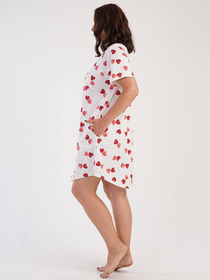 Купить Хлопковая туника с принтом в сердечко VIENETTA 3040101853 в Украина в Lingerie.ua - Одяг для дому та відпочинку, Фото 2