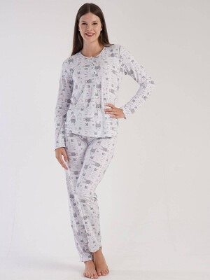 Купить Хлопковая пижама с длинным рукавом VIENETTA 3032650782 в Украина в Lingerie.ua - Одяг для дому та відпочинку, Видео