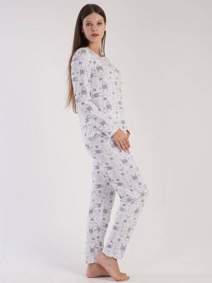 Купить Хлопковая пижама с длинным рукавом VIENETTA 3032650782 в Украина в Lingerie.ua - Одяг для дому та відпочинку, Фото 5