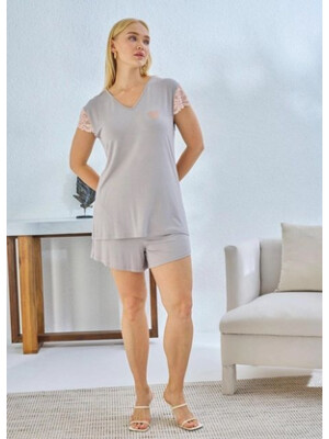 Купить Женская пижама из вискозы с коротким рукавом SEVIM 14572 в Украина в Lingerie.ua - Одяг для дому та відпочинку, Фото 2