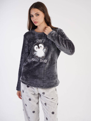 Купить Теплый плюшевый домашний костюм VIENETTA 3040652874 в Украина в Lingerie.ua - Одяг для дому та відпочинку, Фото 4