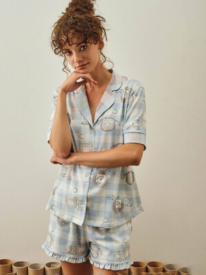 Купить Хлопковая пижама с рубашкой и шортами HAYS 27165 в Украина в Lingerie.ua - Одяг для дому та відпочинку, Фото 13