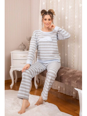 Купить Теплый домашний костюм в полоску MISSENDO U6725 в Украина в Lingerie.ua - Одяг для дому та відпочинку, Фото 2