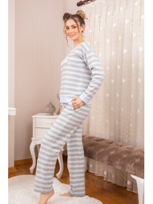 Купить Теплый домашний костюм в полоску MISSENDO U6725 в Украина в Lingerie.ua - Одяг для дому та відпочинку, Фото 4