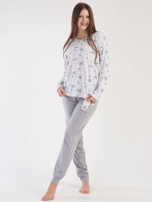 Купить Хлопковый комплект с брюками на манжете VIENETTA 3032630782 в Украина в Lingerie.ua - Одяг для дому та відпочинку, Фото 1