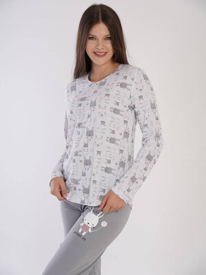 Купить Хлопковый комплект с брюками на манжете VIENETTA 3032630782 в Украина в Lingerie.ua - Одяг для дому та відпочинку, Фото 3