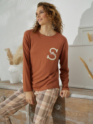 Купить Хлопковый комплект с брюками SEVIM 14915 в Украина в Lingerie.ua - Одяг для дому та відпочинку, Фото 5