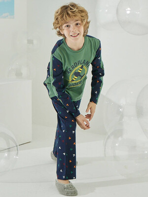 Купить Хлопковая пижама с длинным рукавом ZEY ZEY 8594 в Украина в Lingerie.ua - Одяг для дому та відпочинку, Фото 2