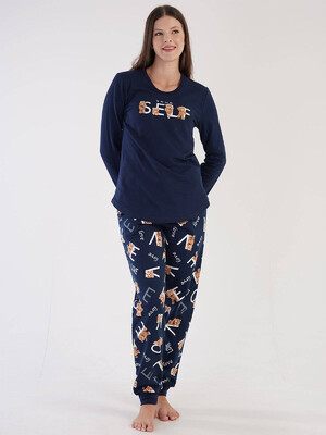 Купить Байковая пижама с длинным рукавом VIENETTA 3032250454 в Украина в Lingerie.ua - Одяг для дому та відпочинку, Фото 1