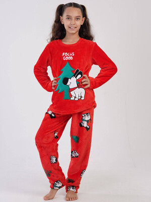 Купить Комплект из велсофта с новогодним принтом VIENETTA KIDS 3040230232 в Украина в Lingerie.ua - Одяг для дому та відпочинку, Фото 5