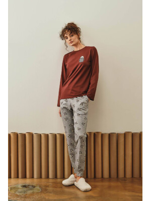 Купить Хлопковая пижама с длинным рукавом HAYS 27447 в Украина в Lingerie.ua - Одяг для дому та відпочинку, Фото 2