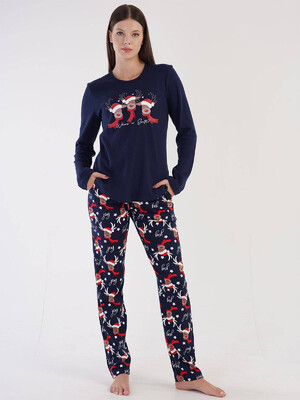 Купить Хлопковая пижама с новогодним принтом VIENETTA 3041186566 в Украина в Lingerie.ua - Одяг для дому та відпочинку, Фото 2