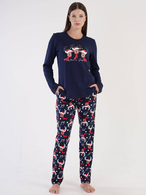 Купить Хлопковая пижама с новогодним принтом VIENETTA 3041186566 в Украина в Lingerie.ua - Одяг для дому та відпочинку, Фото 4