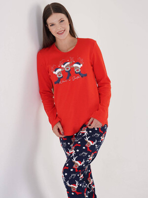 Купить Хлопковая пижама с новогодним принтом VIENETTA 3041186566 в Украина в Lingerie.ua - Одяг для дому та відпочинку, Фото 5