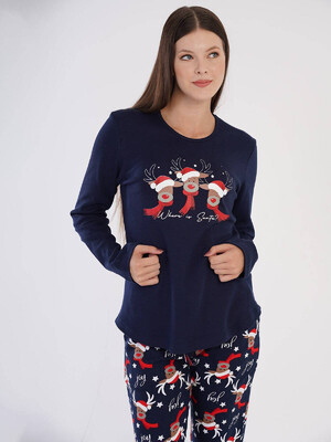 Купить Хлопковая пижама с новогодним принтом VIENETTA 3041186566 в Украина в Lingerie.ua - Одяг для дому та відпочинку, Фото 6