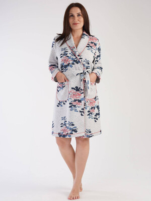 Хлопковый стеганый халат с карманами VIENETTA 3031060120