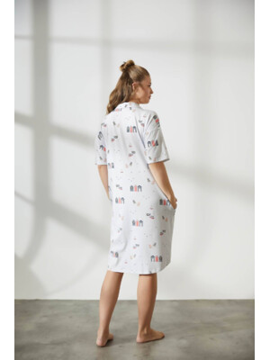 Купить Хлопковый халат на пуговицах с коротким рукавом HAYS 36141 в Украина в Lingerie.ua - Одяг для дому та відпочинку, Фото 5