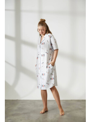 Купить Хлопковый халат на пуговицах с коротким рукавом HAYS 36141 в Украина в Lingerie.ua - Одяг для дому та відпочинку, Фото 7