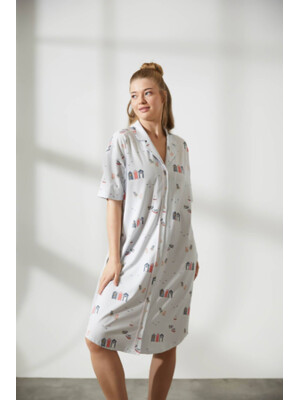 Купить Хлопковый халат на пуговицах с коротким рукавом HAYS 36141 в Украина в Lingerie.ua - Одяг для дому та відпочинку, Фото 8