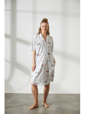 Купить Хлопковый халат на пуговицах с коротким рукавом HAYS 36141 в Украина в Lingerie.ua - Одяг для дому та відпочинку, Фото 9