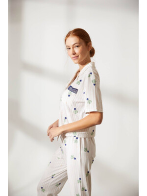 Купить Хлопковая пижама на пуговицах с брюками HAYS 36167 в Украина в Lingerie.ua - Одяг для дому та відпочинку, Фото 4