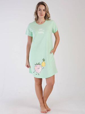 Купить Хлопковая туника с коротким рукавом VIENETTA 3100550000 в Украина в Lingerie.ua - Одяг для дому та відпочинку, Фото 2