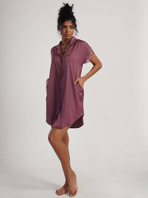 Купить Шелковый короткий халат на пуговицах VIENETTA 1612100054 в Украина в Lingerie.ua - Одяг для дому та відпочинку, Фото 3