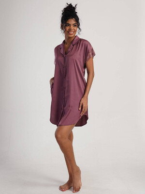 Купить Шелковый короткий халат на пуговицах VIENETTA 1612100054 в Украина в Lingerie.ua - Одяг для дому та відпочинку, Фото 5