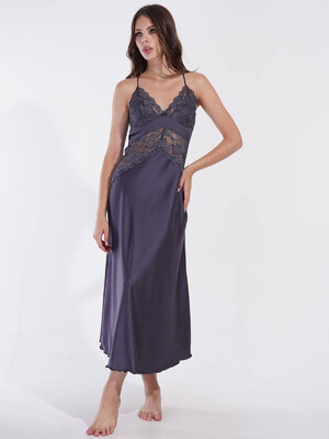 Купить Шелковый длинный пеньюар с кружевом VIENETTA 1612031159 в Украина в Lingerie.ua - Одяг для дому та відпочинку, Фото 9