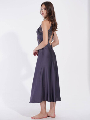 Купить Шелковый длинный пеньюар с кружевом VIENETTA 1612031159 в Украина в Lingerie.ua - Одяг для дому та відпочинку, Фото 6