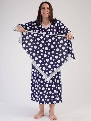 Купить Хлопковая длинная туника в горох VIENETTA 3030081285 в Украина в Lingerie.ua - Одяг для дому та відпочинку, Фото 2