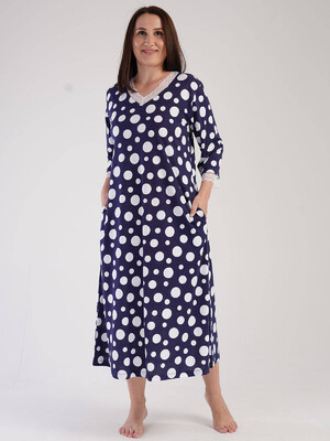 Купить Хлопковая длинная туника в горох VIENETTA 3030081285 в Украина в Lingerie.ua - Одяг для дому та відпочинку, Фото 5