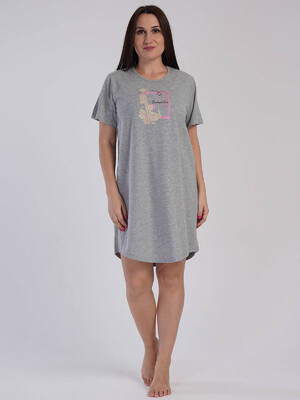 Купить Хлопковая туника большого размера с коротким рукавом VIENETTA 3120570000 в Украина в Lingerie.ua - Одяг для дому та відпочинку, Видео