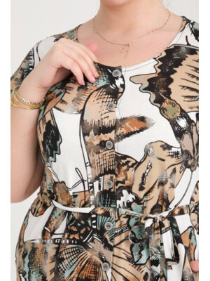 Купить Халат большого размера с коротким рукавом JEN 04267  в Украина в Lingerie.ua - Одяг для дому та відпочинку, Фото 4