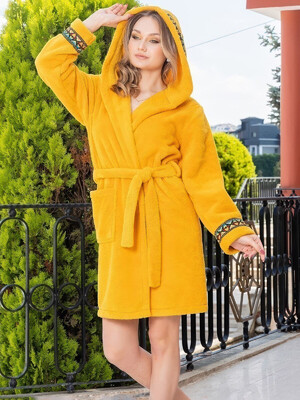 Купить Теплий короткий халат із капюшоном COCOON O06-5049 в Украина