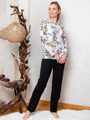 Купить Домашний байковый комплект с длинным рукавом SABRINA U42167 в Украина в Lingerie.ua - Одяг для дому та відпочинку, Фото 3