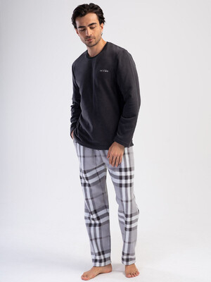 Купить Флисовая теплая пижама с брюками в клетку VIENETTA MAN 4030530188 в Украина в Lingerie.ua - Одяг для дому та відпочинку, Фото 2